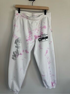 Off-White C/O Virgil Abloh Pink Splatter Sweatpants XL Streetwear 2020
